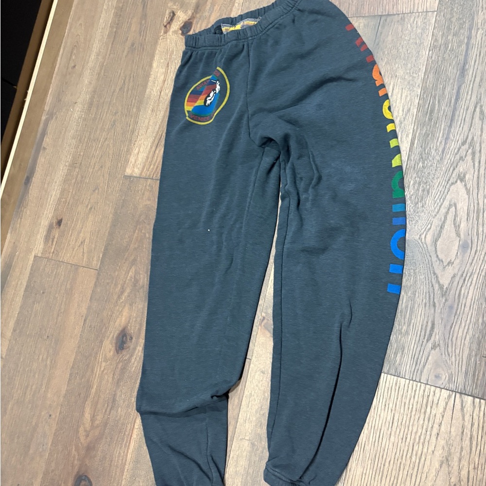 Aviator Nation Gray Sweatpants with Rainbow Logo